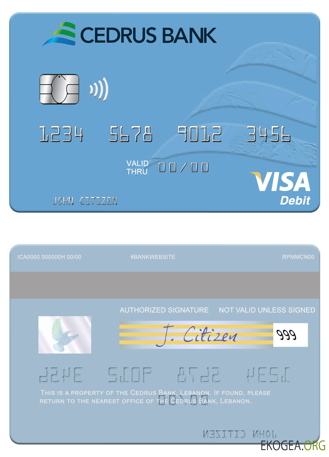 Carte de débit visa Liban Cedrus Bank
